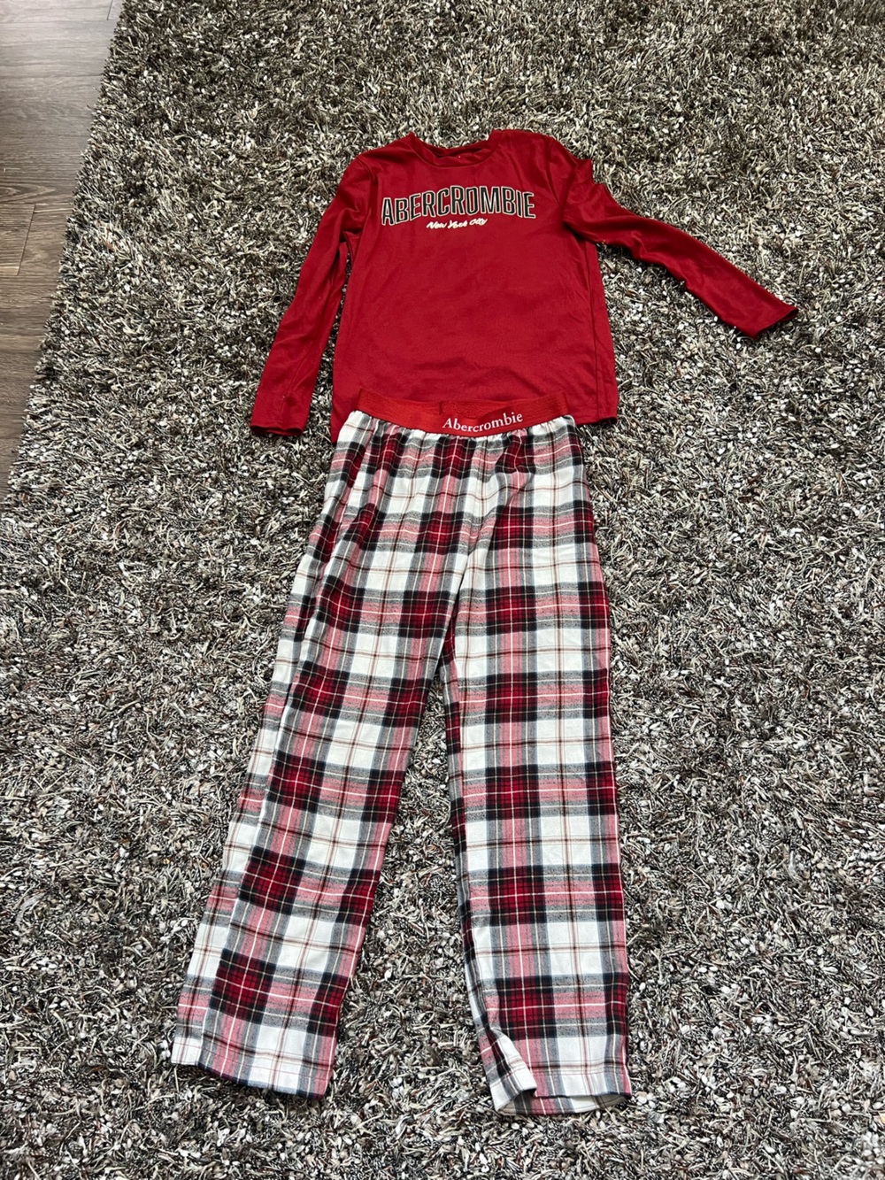 Abercrombie Kids Red Plaid Pajama Set Boys 11/12